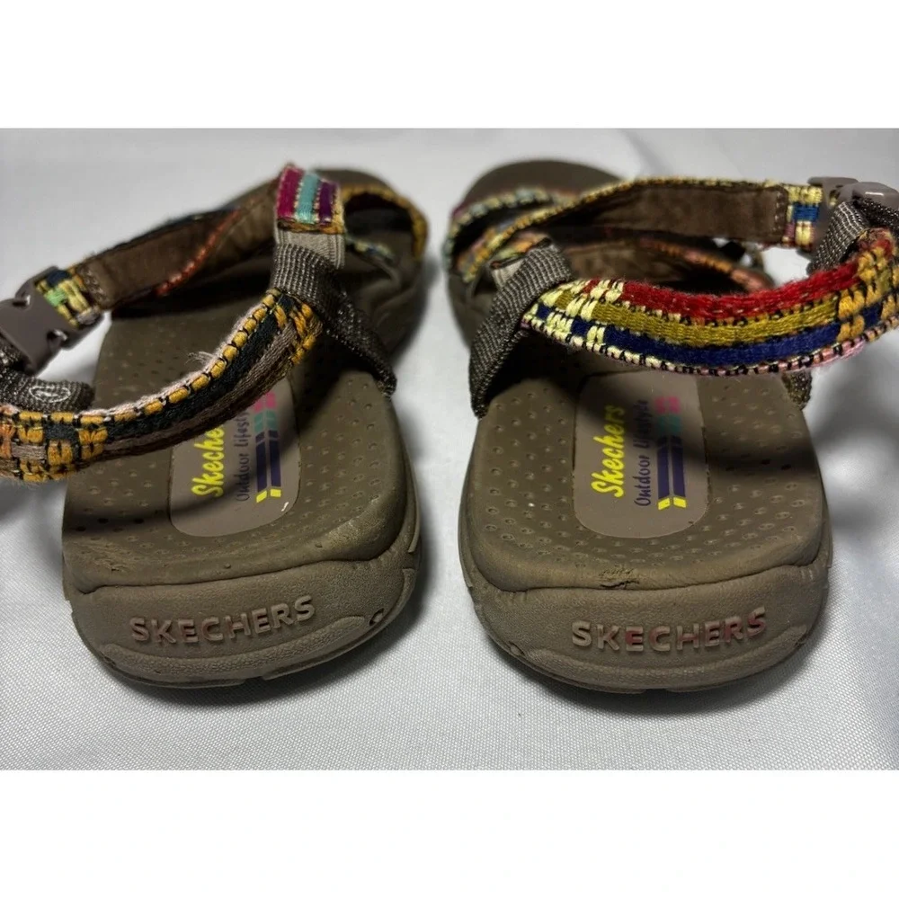 Skechers Reggae-Sew Me Sandals‎ MultiColor 7 Women's Strappy Outdoor Lifestyle